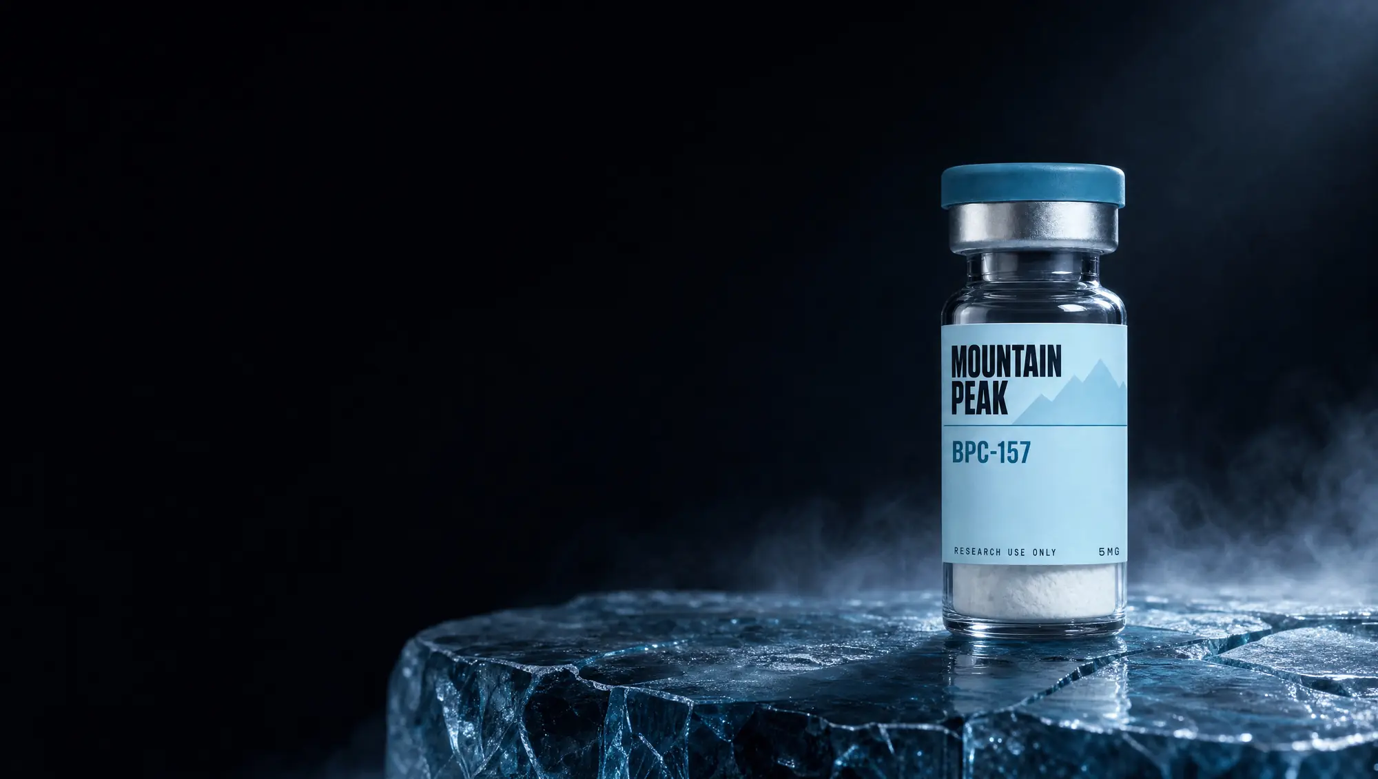 Mountain Peak research vial on a glacier slab